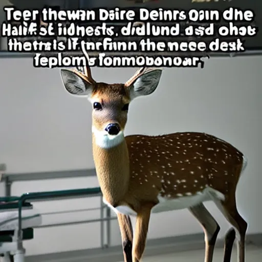 Image similar to deer in a hospital bed meme