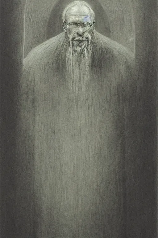 Image similar to portrait of Carl Jung by Zdzislaw Beksinski
