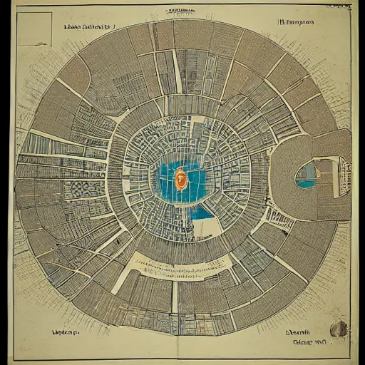 Prompt: diagram of the inner citys in the earth, intraterrenal, blueprint