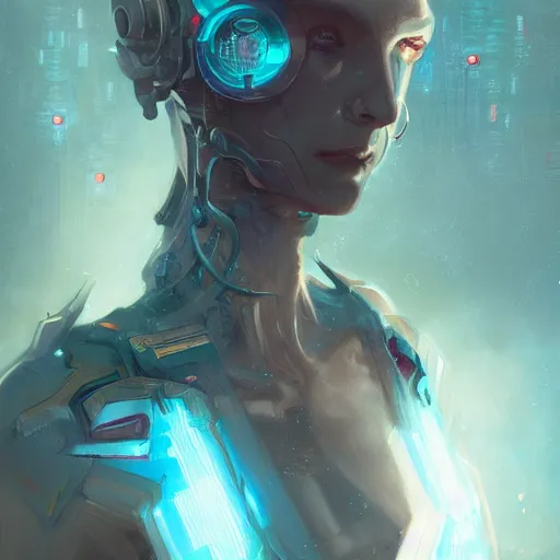 Image similar to portrait of a beautiful cybernetic hex, cyberpunk concept art by pete mohrbacher and seb mckinnon and beksinski and josan gonzales, digital art, highly detailed, intricate, sci-fi, sharp focus, Trending on Artstation HQ, deviantart, unreal engine 5, 4K UHD image