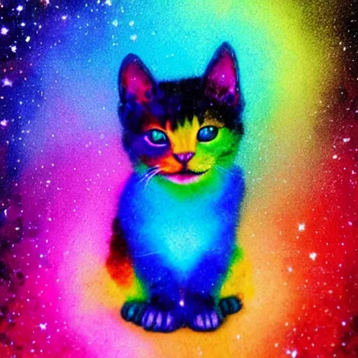 Image similar to rainbow cosmic kitten