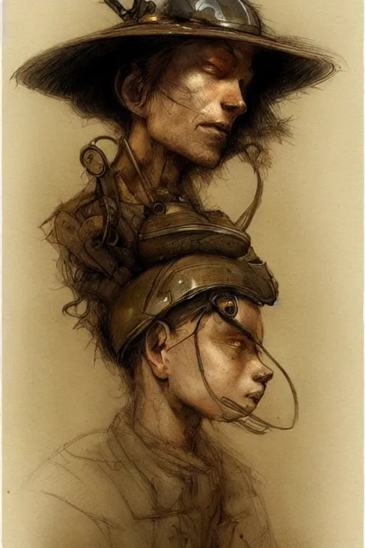 Image similar to ( ( ( ( ( gentle cyborg wearing hat ) ) ) ) ) by jean - baptiste monge!!!!!!!!!!!!!!!!!!!!!!!!!!!