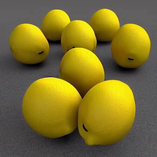 Prompt: 3 d sad lemon