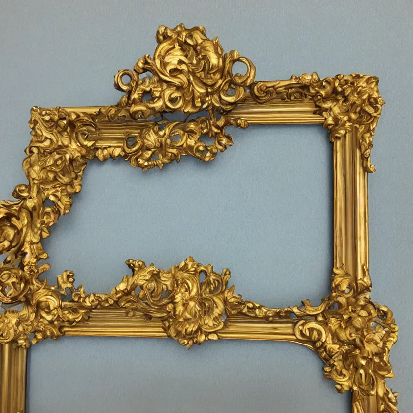 Image similar to blue and gold baroque frame