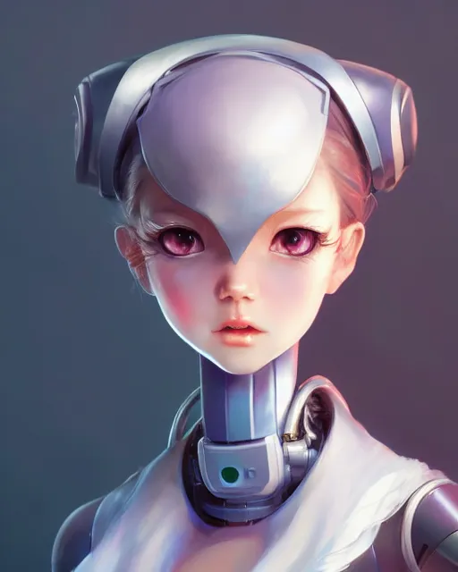 Image similar to character concept art of a robot maid | | cute - fine - face, pretty face, realistic shaded perfect face, fine details by stanley artgerm lau, wlop, rossdraws, james jean, andrei riabovitchev, marc simonetti, and sakimichan, trending on artstation