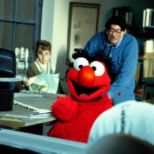 Image similar to elmo in being john malcovich ( 2 0 0 1 )