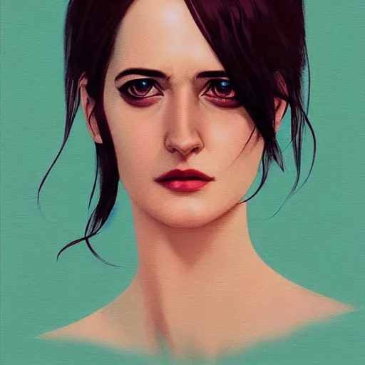 Image similar to eva green portrait as manga girl, realistic shaded perfect face, fine details. anime. realistic shaded lighting poster by ilya kuvshinov katsuhiro otomo ghost - in - the - shell, magali villeneuve, artgerm, jeremy lipkin and michael garmash and rob rey