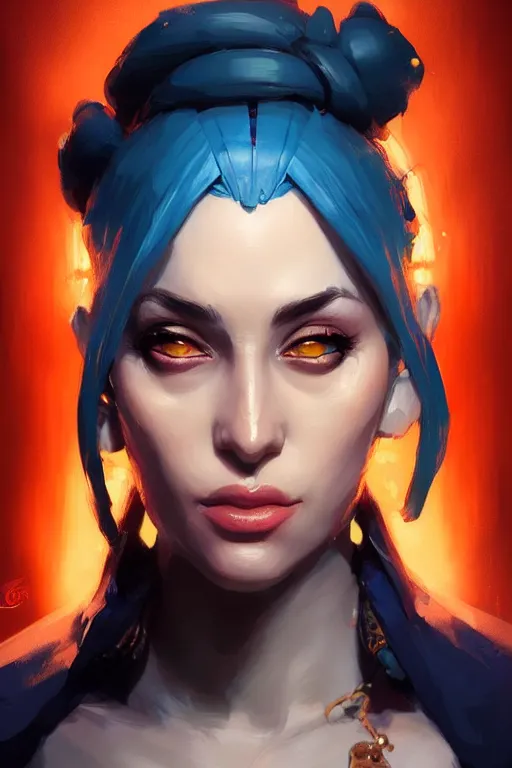 Prompt: epic portrait of jolyne cujoh from jojo by greg rutkowski, highly detailed portrait, scifi, digital painting, artstation, concept art, smooth, sharp foccus ilustration, artstation hq