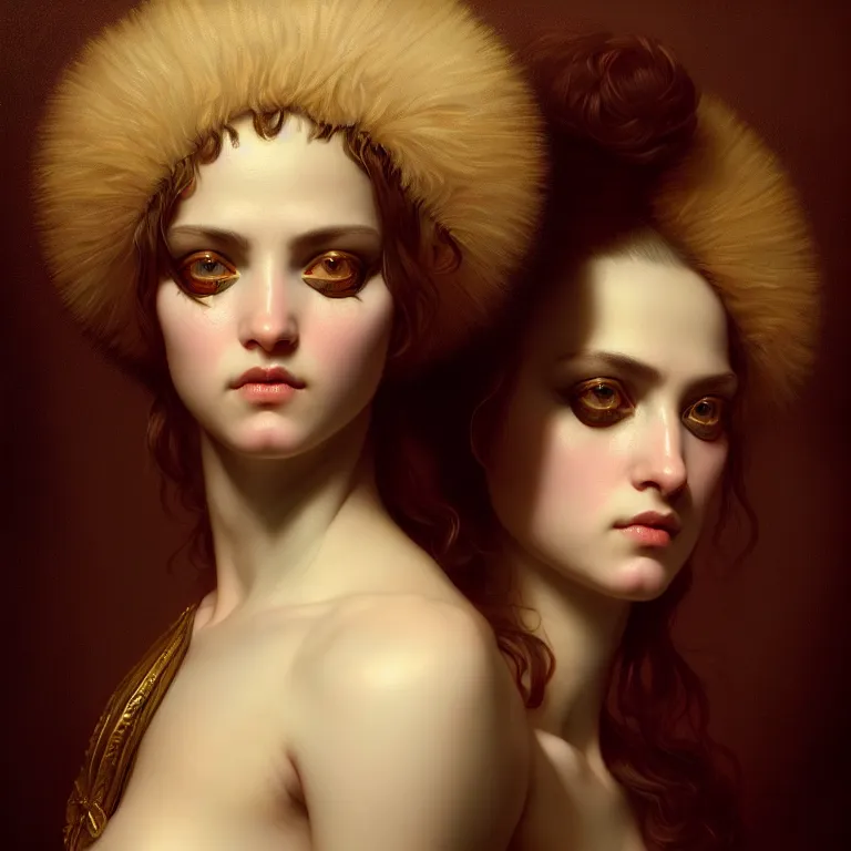 Prompt: epic professional symmetrical digital art of sweet eyes, accent lighting, painted, intricate, detailed, cheery, fun, effervescent, by roberto ferri, epic, stunning, gorgeous, much wow, much detail, cinematic, masterpiece, unreal engine render