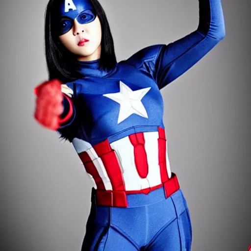 Prompt: hwasa as captain america