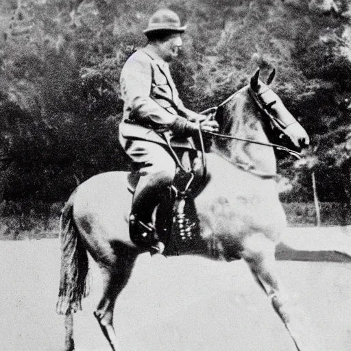 Prompt: hitler riding a pony in a dress