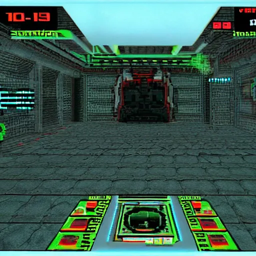 Prompt: Doom 1992 video game HUD