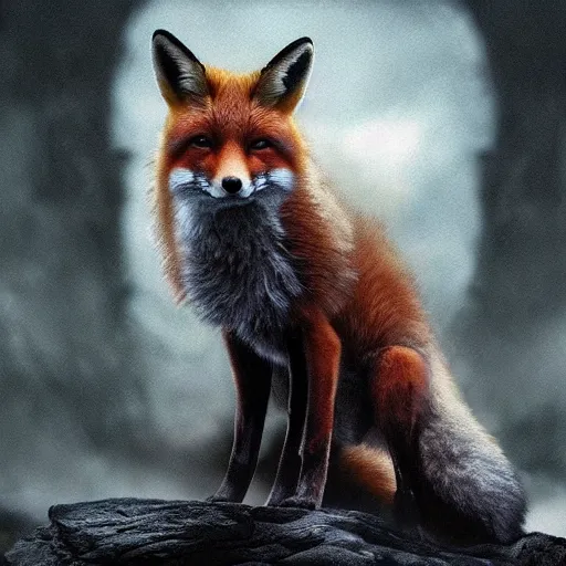 Prompt: a fox in elden ring, elden ring, dark souls