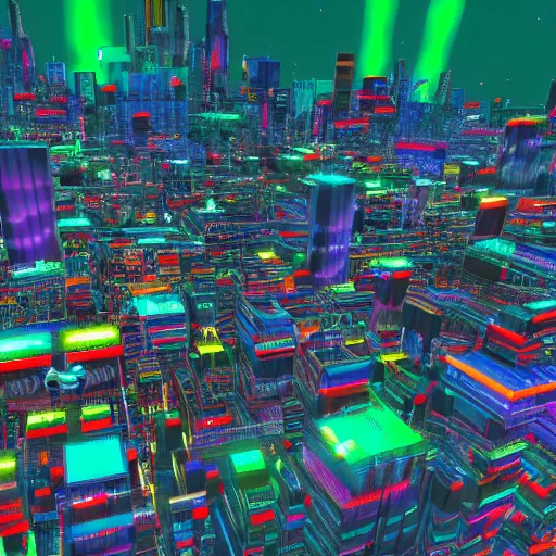 Image similar to demoscene city