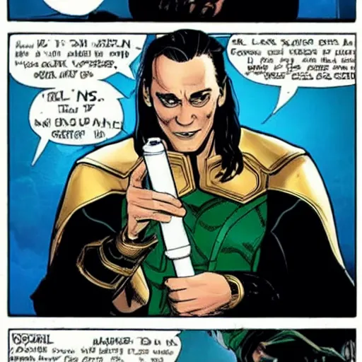 Image similar to marvel's loki is drinking coke