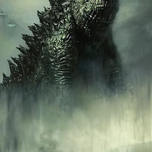 Image similar to godzilla by jeremy mann