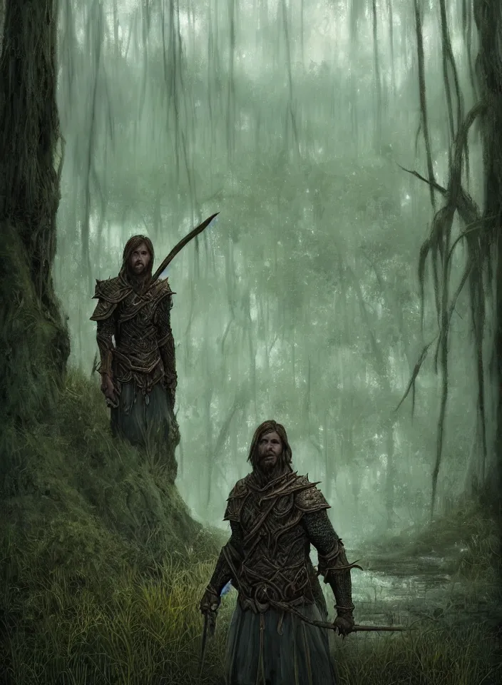 Image similar to a portrait of an onodrim ent guarding the marshy swamps from skyrim, fantasy setting, serene environment, serene colors, soft lighting, atmospheric, cinematic, moody, in the style of diego koi, gina heyer, luiz escanuela, art by alyssa monk, hyperrealism, rule of thirds, golden ratio, oil on canvas, 8 k