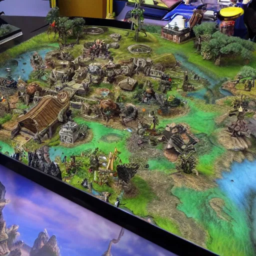 Image similar to a award winning closeup photo of a stopmotion animation filming set of warcraft's entire map