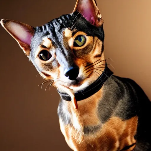 Image similar to a feline dachshund - cat - hybrid, animal photography