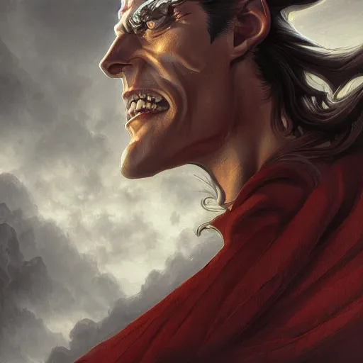 Image similar to close up alucard as giga chad, elegant, highly detailed, glorious, beautiful, centered, digital painting, artstation, concept art, smooth, sharp focus, illustration, artgerm, tomasz alen kopera, peter mohrbacher, donato giancola, joseph christian leyendecker, wlop, frank frazetta