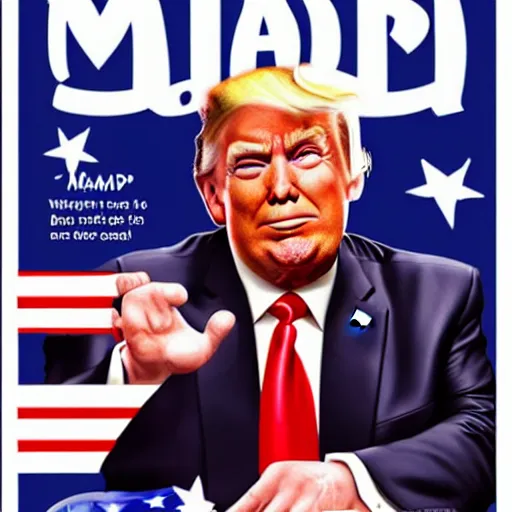 Image similar to trump on mad magazine cover