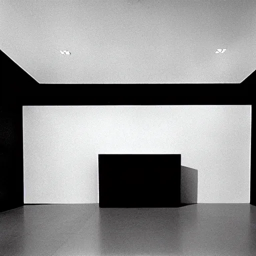 Image similar to a paragraph written on the side wall of a large cubic white room with no objects, misterious, 3 d perspective, still from movie by stanley kubrick