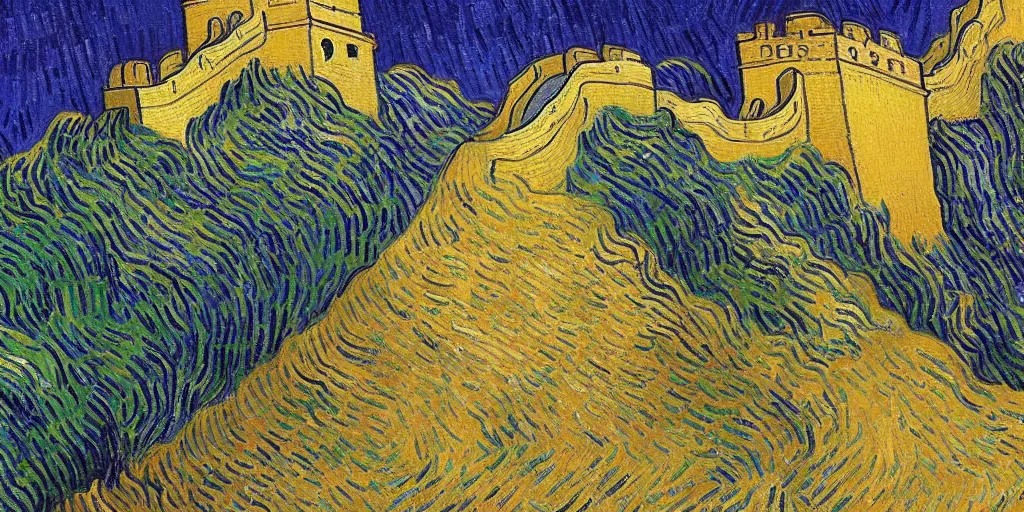 Image similar to the Great Wall, by Vincent Van Gogh