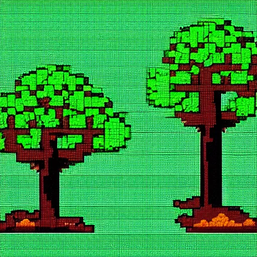 Image similar to a green tree, pixel art, 8 bit