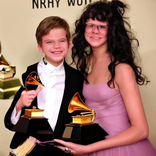 Image similar to addison rae winning a grammy