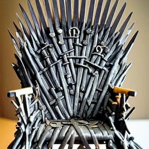 Image similar to game of thrones chair made of forks