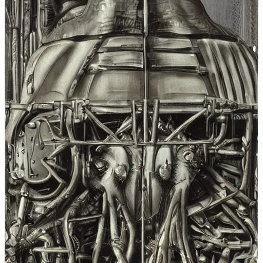 Image similar to boxcar made of human meat and bone, biomechanical railroad, highly detailed, War Photography, by H.R. Giger