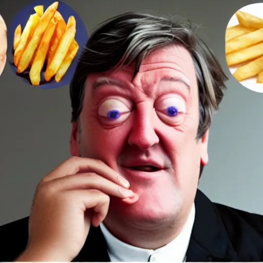 Image similar to [ french fries ] as ( stephen fry ) hybrid intercross mix