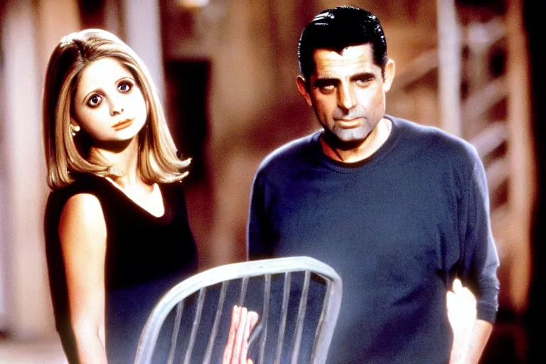 Image similar to sarah michelle gellar as buffy and cary grant as giles in buffy the vampire slayer