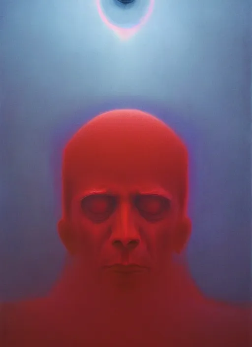 Image similar to lord loss, the king of hell, book portrait, psychedelic symmetric lights and fog, in the style of zdzislaw beksinski, glowing light and shadow, hyperrealist, 8 k