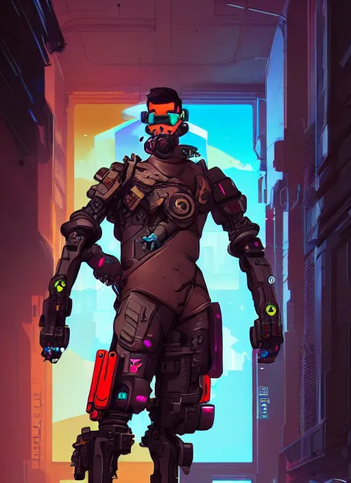 Prompt: cyberpunk overwatch mercenary by josan gonzalez splash art graphic design color splash high contrasting art, fantasy, highly detailed, art by greg rutkowski