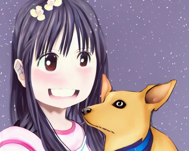 Prompt: anime fine details portrait of joyful girl with her dog in school class, bokeh, art by PiperFilthybong and kayoluha and ichiup_net and daito2141 and koakuma and okamikaikou and naohiro0887 and saigakai and reis94618 and vecot and toomo_illust and labn1k0 and konohoshi and start_furuike and anal_aki and oyariashito and _TKMK and hanamooekaki, pixiv, fanbox, skeb.jp, clipstudio, medibang, ichi-up, CGWORLD, key visual, manga cover