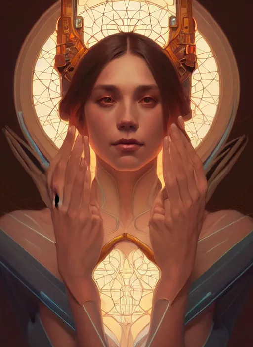 Image similar to symmetry!! portrait of air, glowing lights!! intricate elegant, highly detailed, digital painting, artstation, concept art, smooth, sharp focus, illustration, art by artgerm and greg rutkowski and alphonse mucha