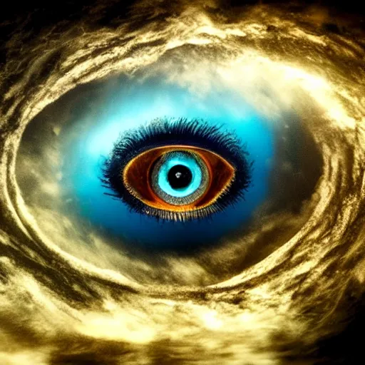 Prompt: Giant eye in the deep ocean abyss, dark, scary, realistic, detailed