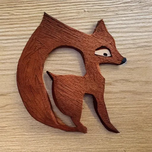 Image similar to little fox wood carving