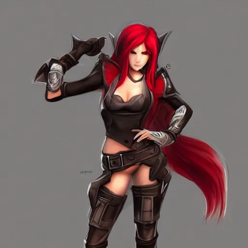 Prompt: katarina from league of legends doing pose