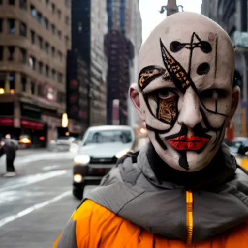 Prompt: man with a third eye, eerie, cinematic, in new york city