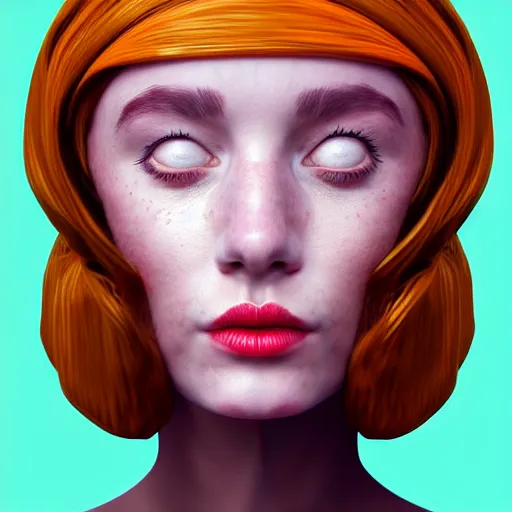 Image similar to portrait of a woman with a bundt pan face, digital art, 8k, trending on artstation