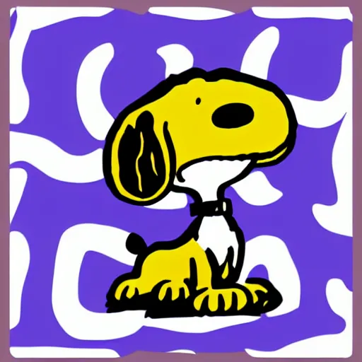 Image similar to snoopy, digital art, iconic icon, 2 d vector logo, cartoon, t - shirt design