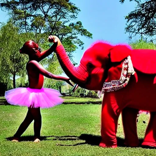 Image similar to photo of dancing elephant with tutu