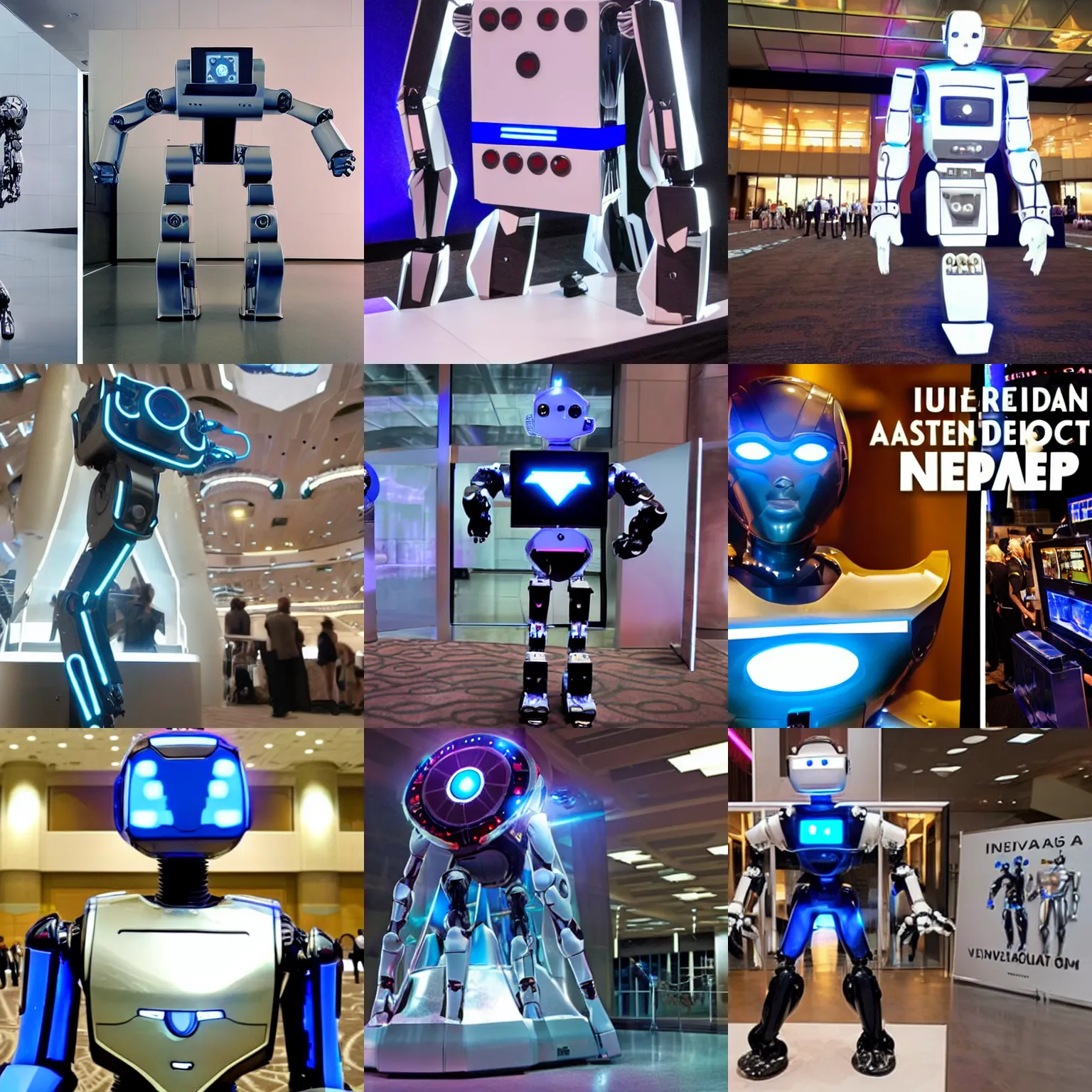 Prompt: <robot attention-grabbing surprising type='futuristic' location='las vegas convention center'>superhero robot reveals ability</robot>
