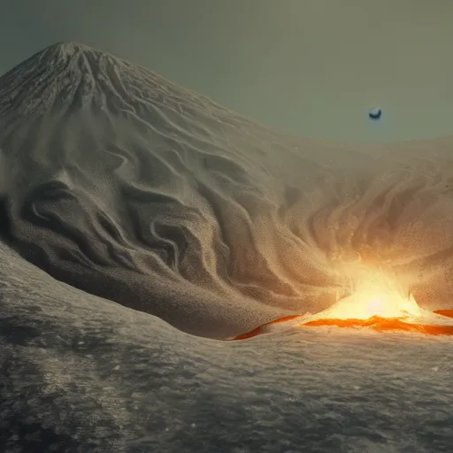 Prompt: a snowy volcano, vast landscape, unreal engine, rendered in octane, trending on artstation, anime, detail, beautiful digital art