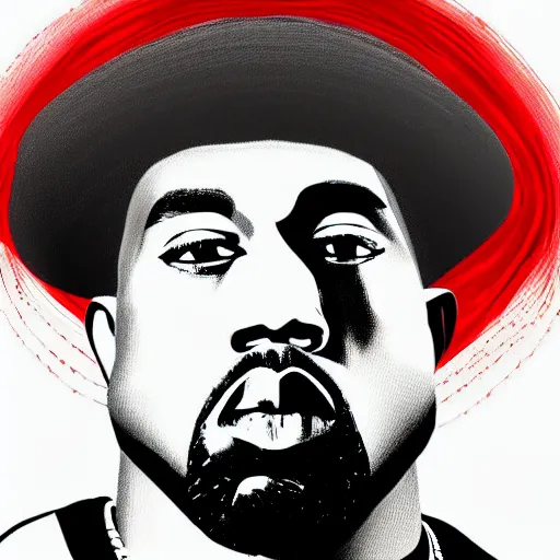 Prompt: Kanye West digital art, profile, stylised