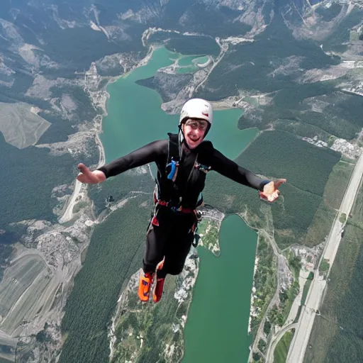 Image similar to base jump in zero gravity