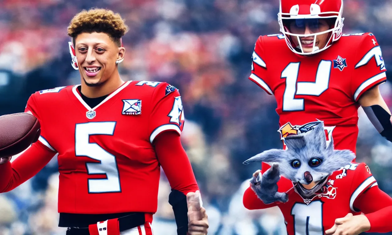 Prompt: short patrick mahomes dressed like star fox