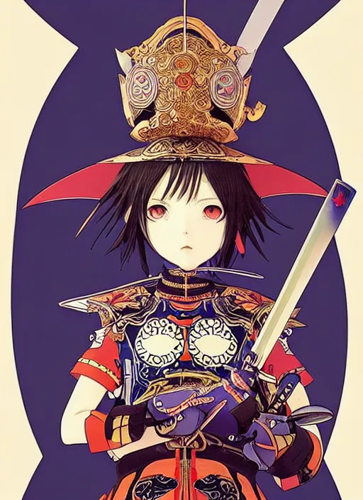 Image similar to takashi murakami, ( ilya kuvshinov! ), anime female knight in. ornate armor by, last exile, murata range, fine detail, perfect, dramatic lighting, dynamic composition, art nouveau, cel shading, vivid, alphonse mucha, ( ( ( colorful ) ) ), ( yoshinari yoh ), okama